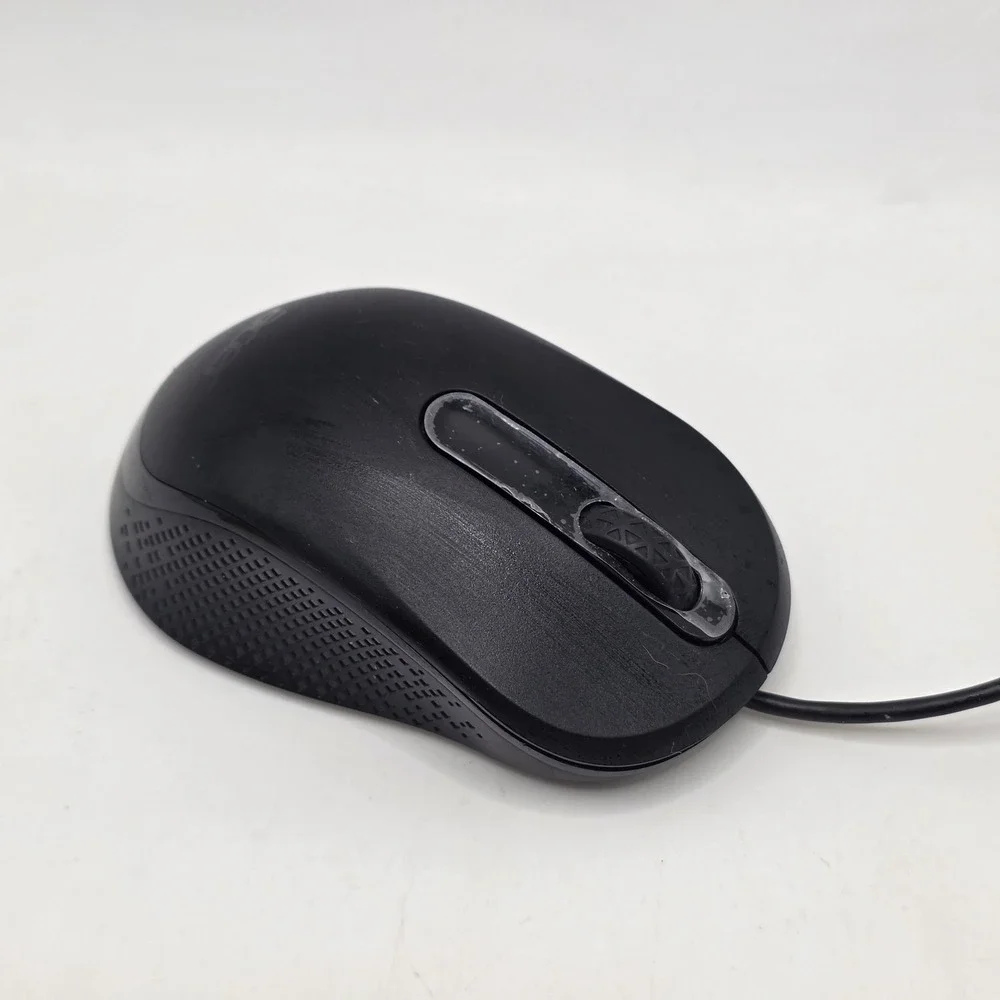 Acer Wired Optical Mouse MOLDUO Black USB 3-Button Textured Grip Computer Office